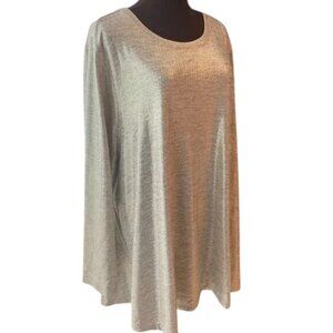 Lane Bryant Silver Metallic Holiday Swing Top 22/24 NWT
